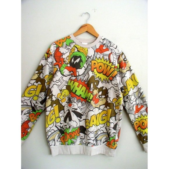 Looney Tunes Mens Vintage 90s Sweatshirt LG - Picture 2 of 6